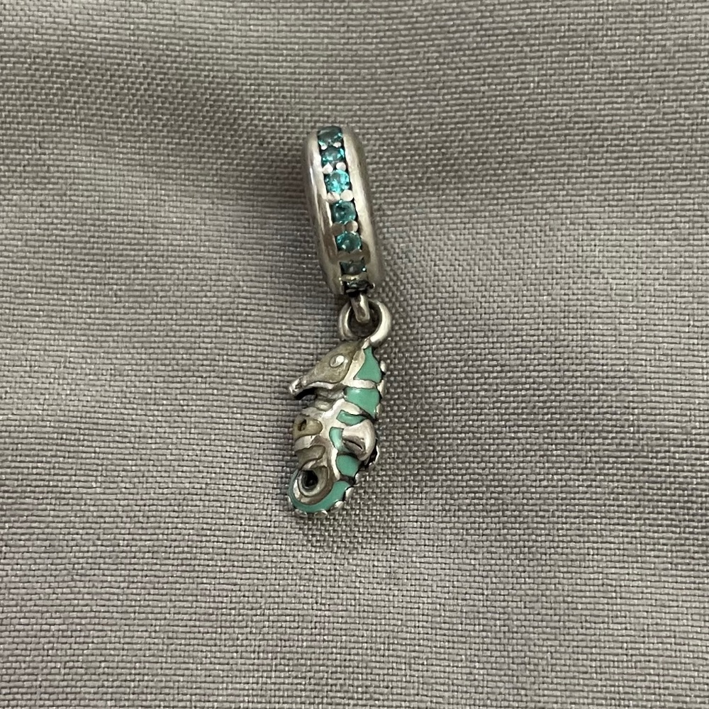 Pandora S925 Silver Tropical Seahorse Dangle Charm GUC 7/10